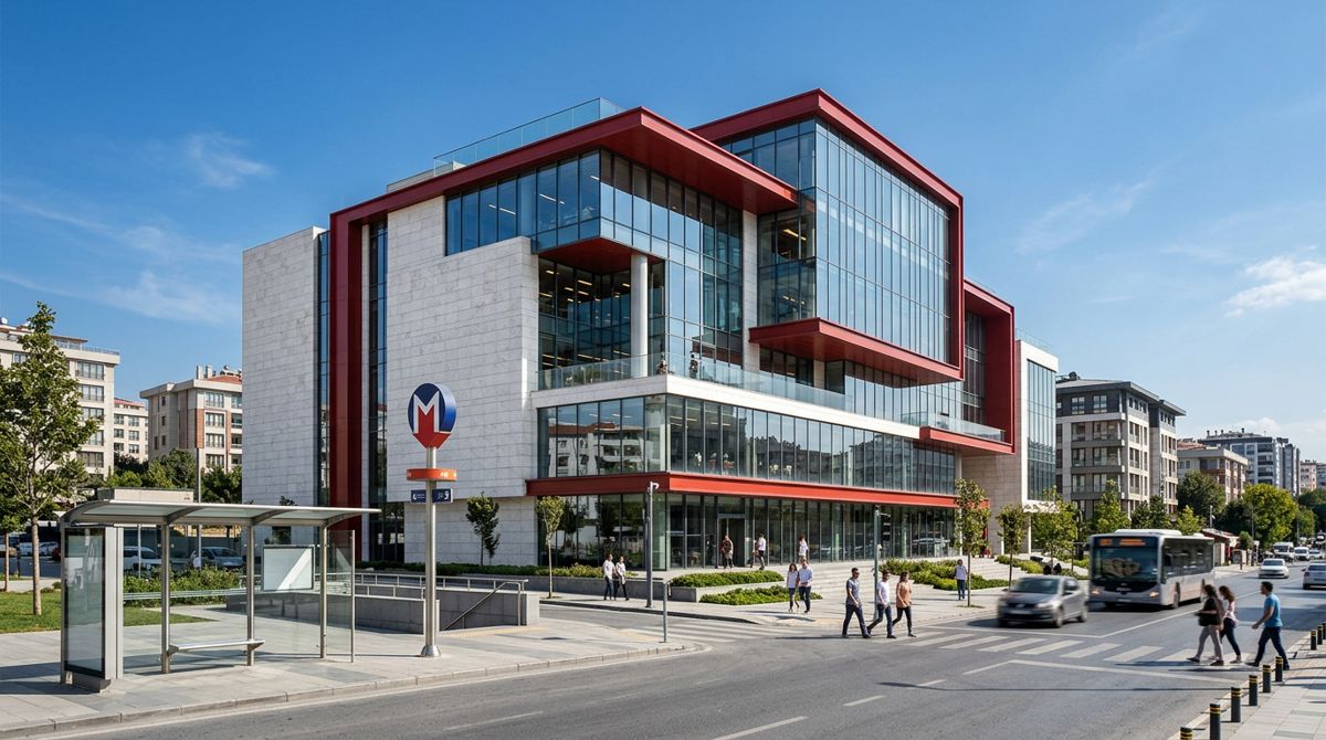 Ulaşımı kolay şehir merkezinde modern eğitim binası