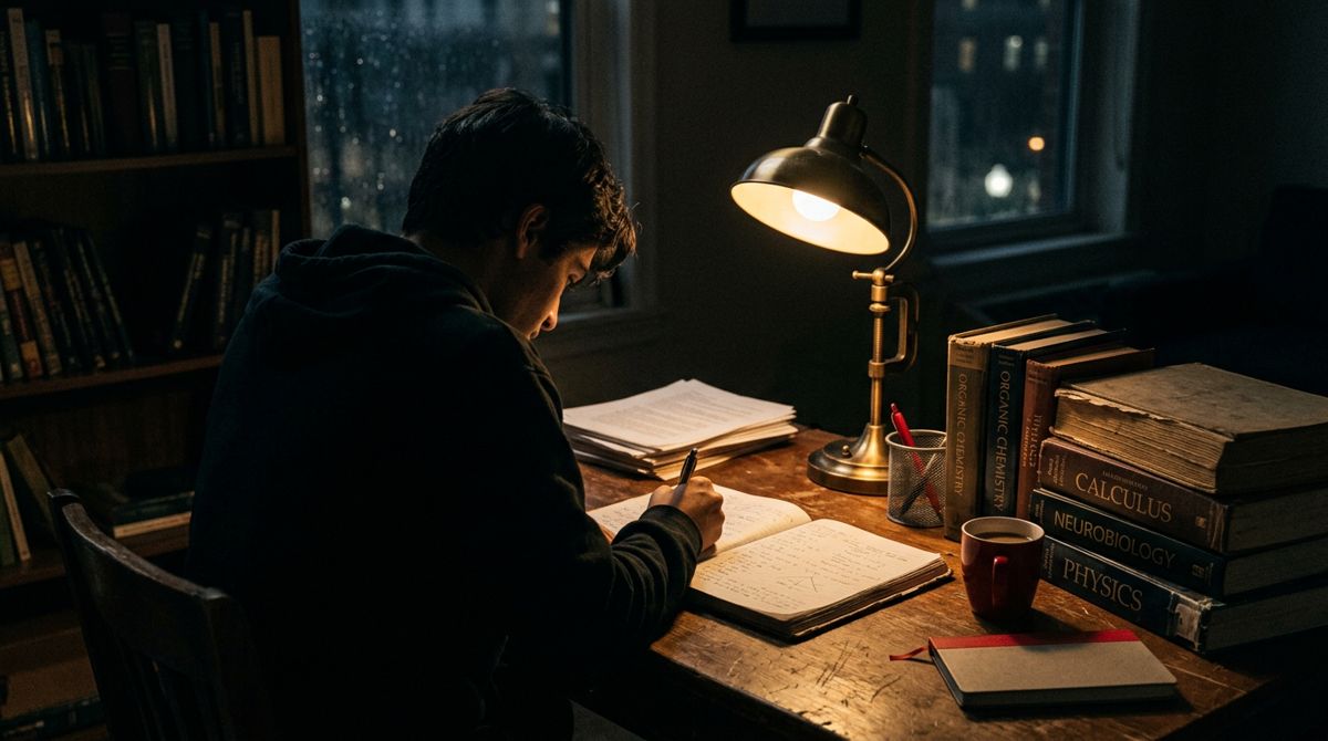 Hedefi yüksek öğrenci sınav kitaplarıyla çalışıyor