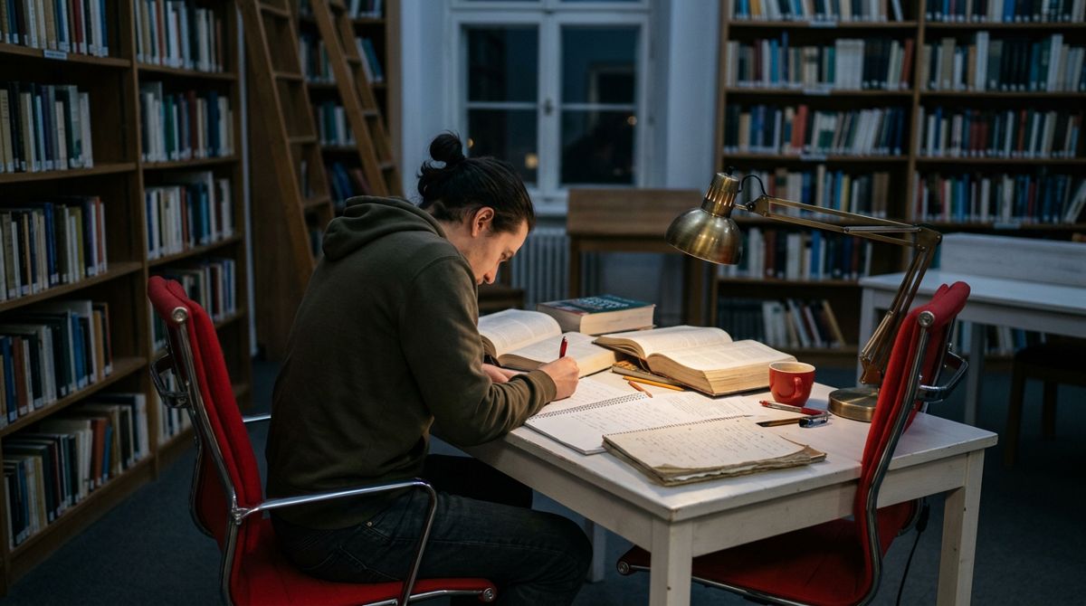 Mezun öğrenci sessiz çalışma salonunda YKS'ye hazırlanıyor