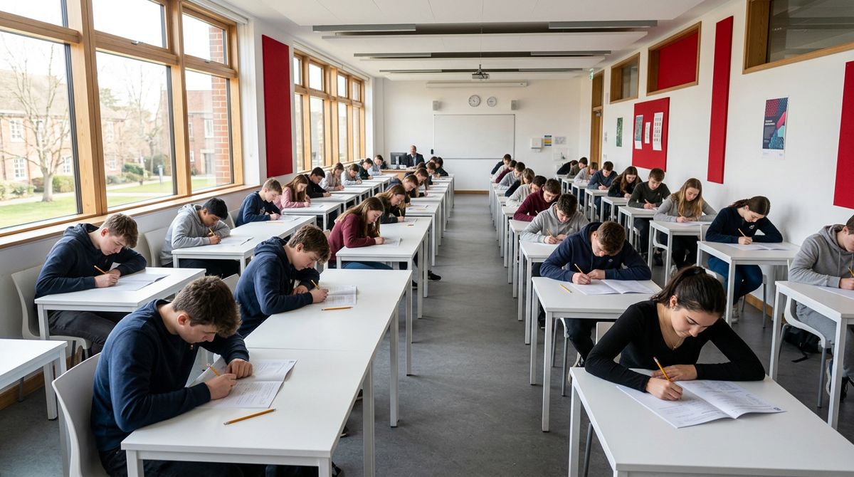 Öğrenciler aydınlık sınıfta seviye tespit analiz sınavına giriyor