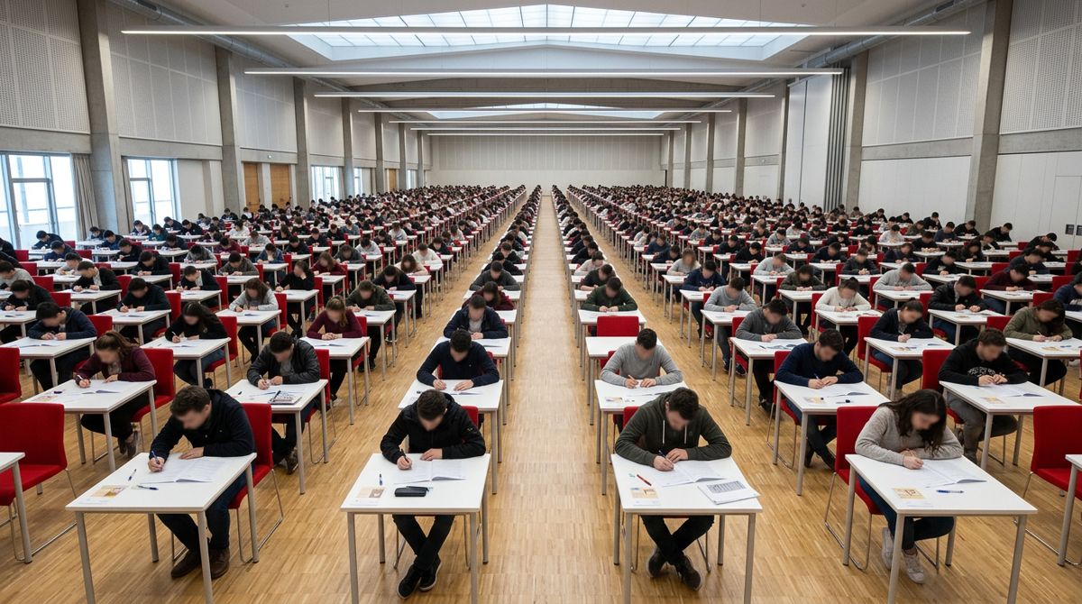 Deneme sınavı için hazırlanmış sessiz sınav salonu